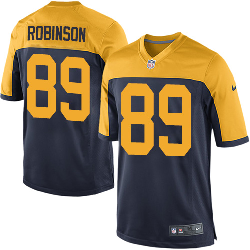 Men's Game Dave Robinson Nike Jersey Navy Blue Alternate - #89 NFL Green Bay Packers